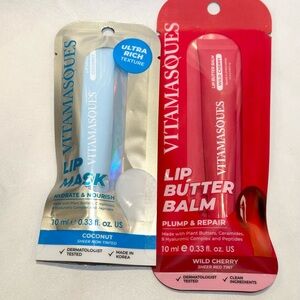 K-Beauty VITAMASQUES Lip Mask and Lip Butter Balm Duo Set